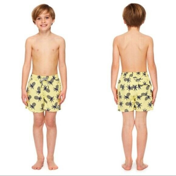 Tom&Teddy swim trunks pineapple yellow&dark blue